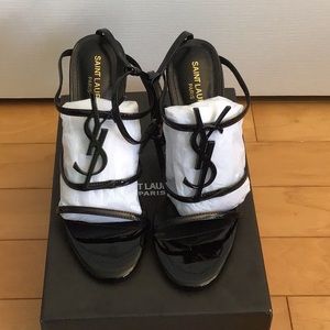YSL Black Logo Heels